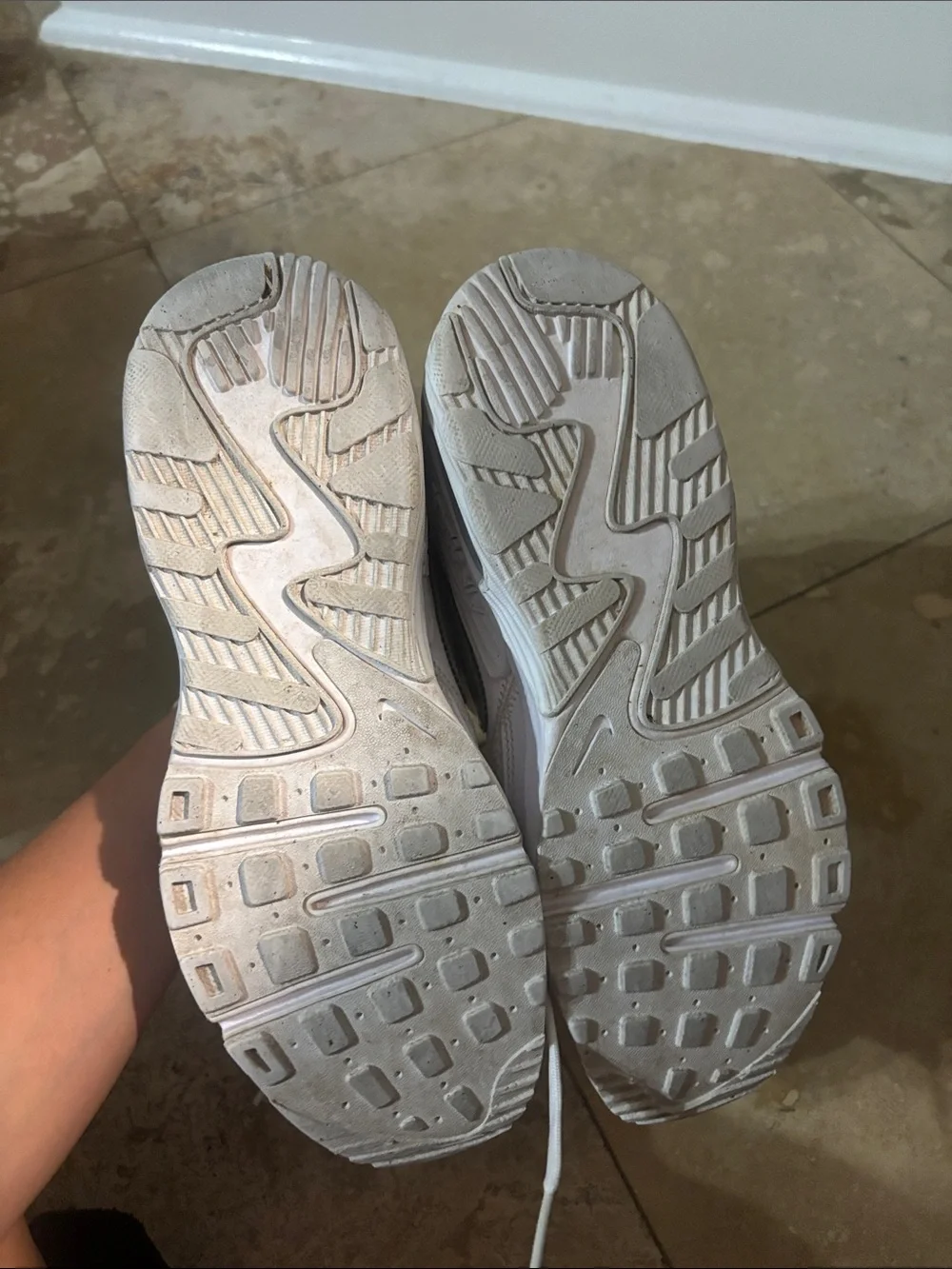 Nike Kids White Sneakers with Holographic Swoosh